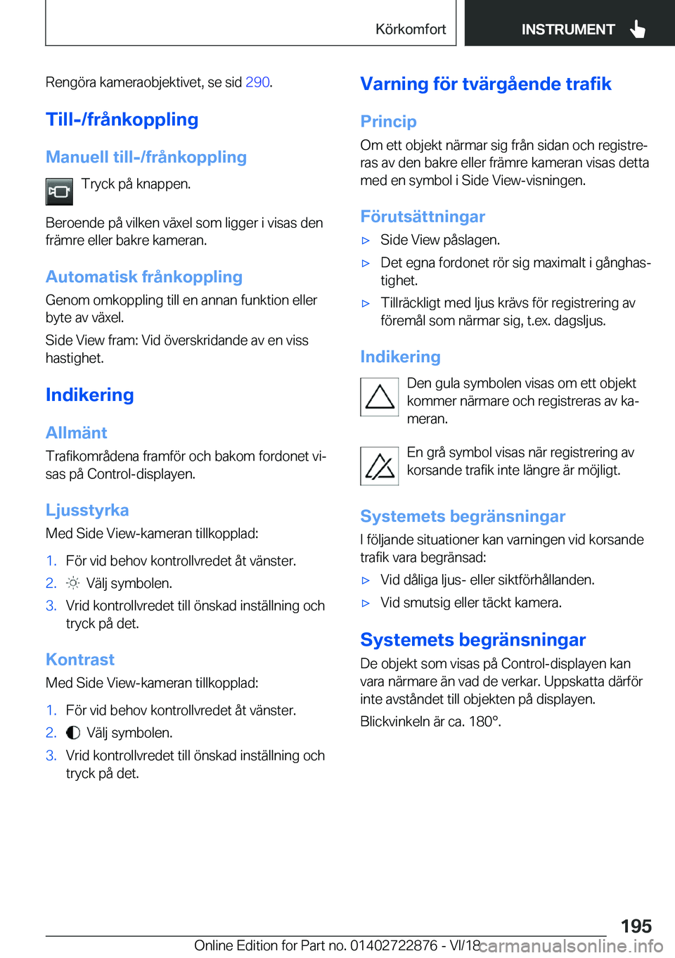 BMW X6 M 2019  InstruktionsbÖcker (in Swedish) �R�e�n�g�