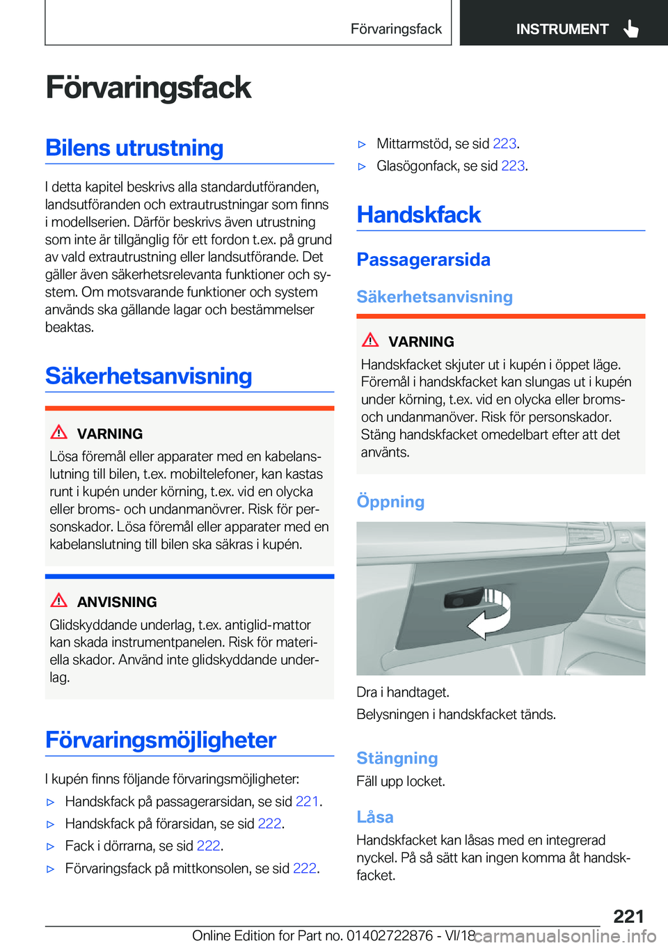 BMW X6 M 2019  InstruktionsbÖcker (in Swedish) �F�