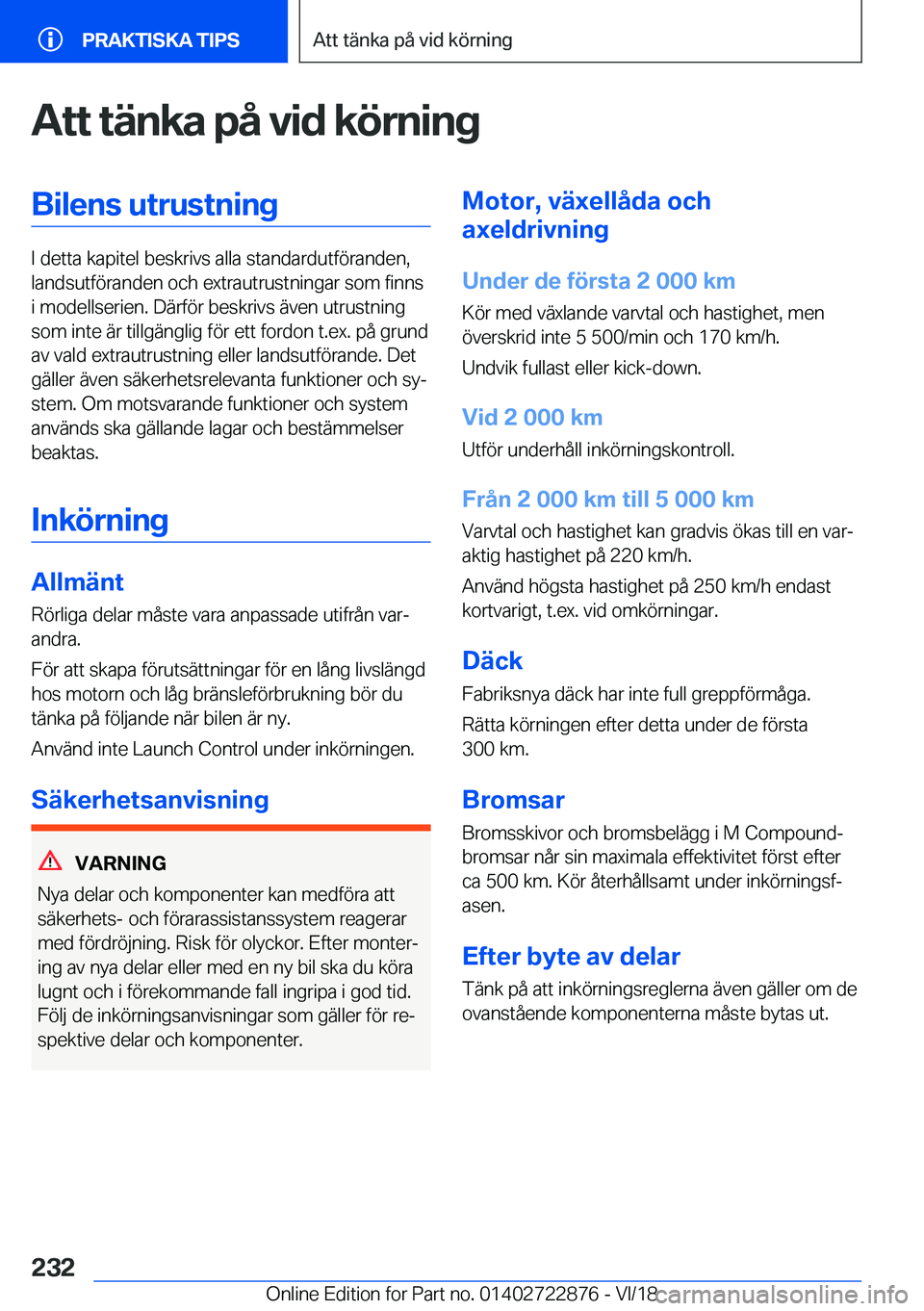 BMW X6 M 2019  InstruktionsbÖcker (in Swedish) �A�t�t��t�ä�n�k�a��p�å��v�i�d��k�