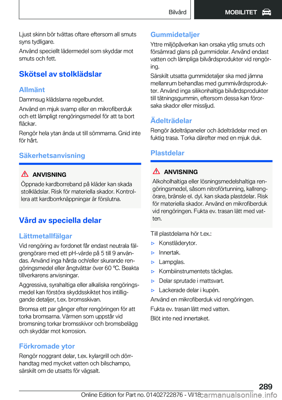 BMW X6 M 2019  InstruktionsbÖcker (in Swedish) �L�j�u�s�t��s�k�i�n�n��b�