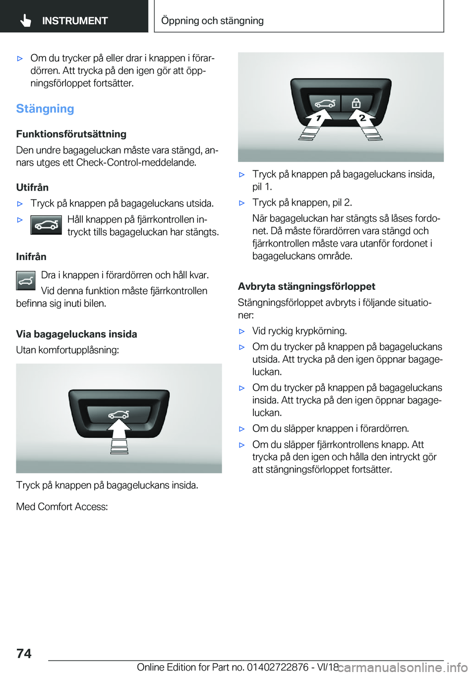 BMW X6 M 2019  InstruktionsbÖcker (in Swedish) 'x�O�m��d�u��t�r�y�c�k�e�r��p�å��e�l�l�e�r��d�r�a�r��i��k�n�a�p�p�e�n��i��f�