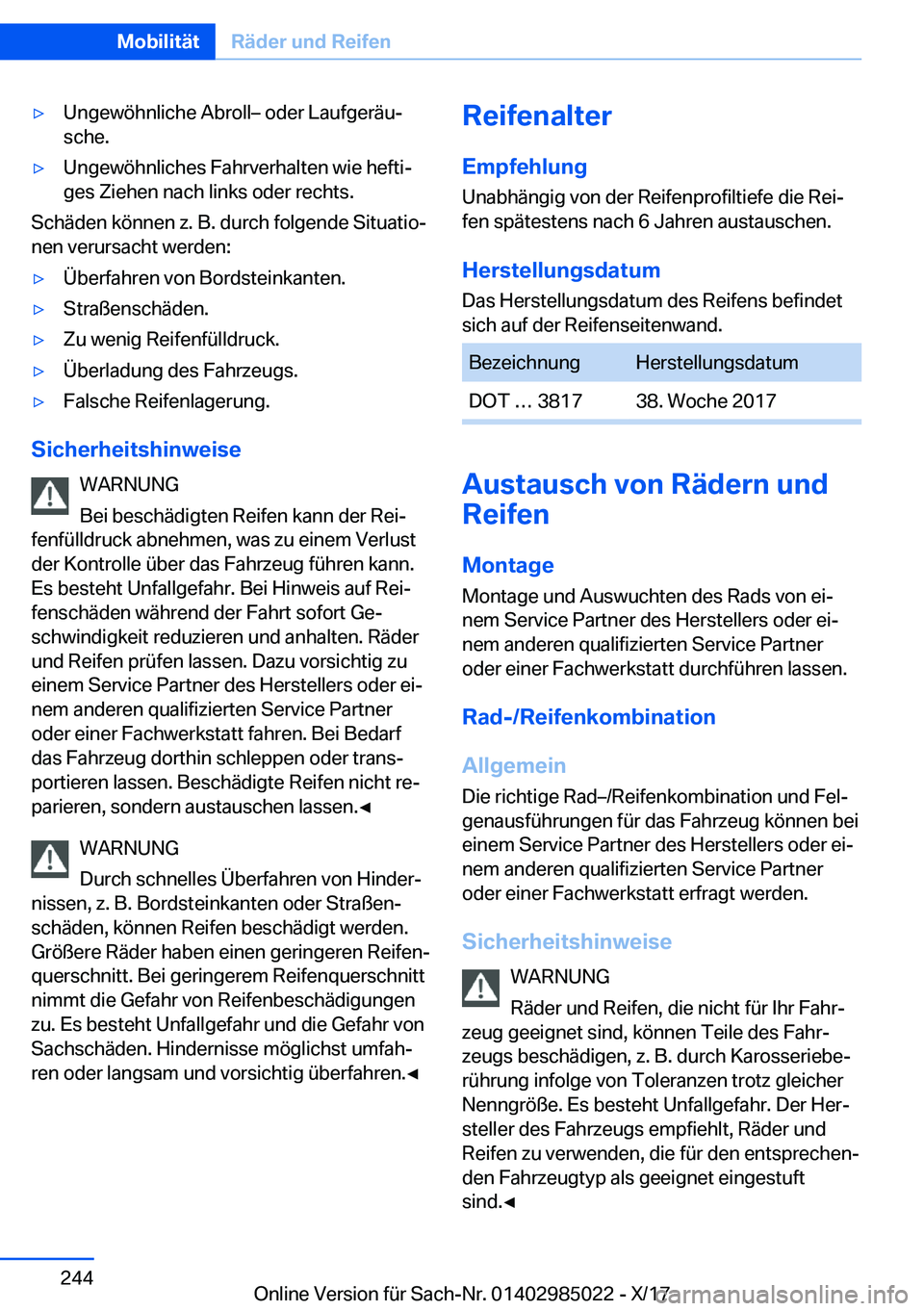 BMW X6 M 2018  Betriebsanleitungen (in German) 'y�U�n�g�e�w�