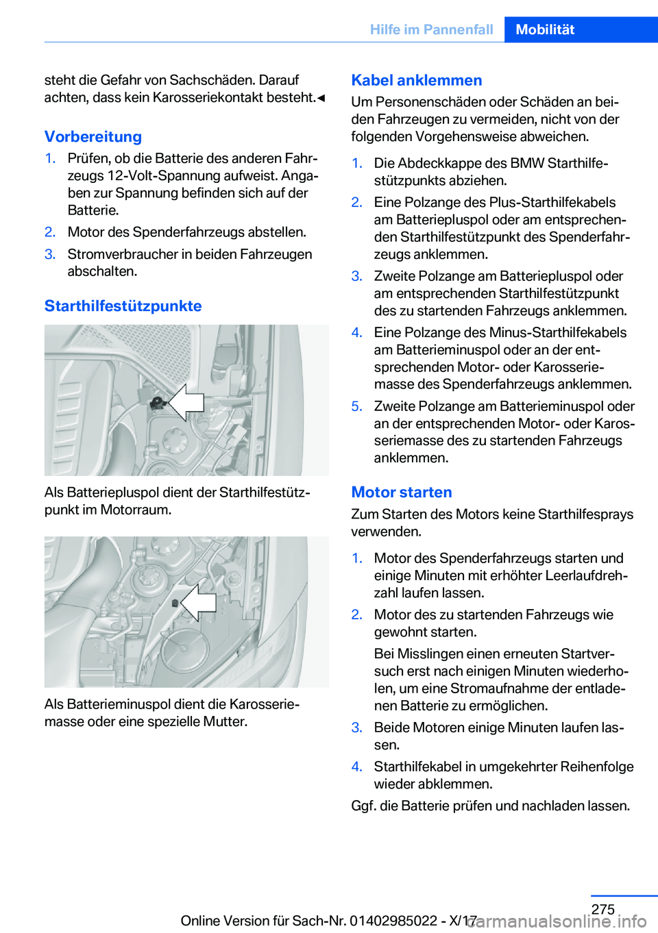 BMW X6 M 2018  Betriebsanleitungen (in German) �s�t�e�h�t� �d�i�e� �G�e�f�a�h�r� �v�o�n� �S�a�c�h�s�c�h�