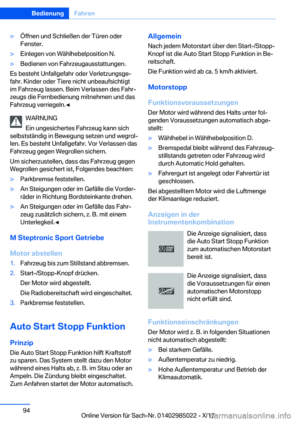 BMW X6 M 2018  Betriebsanleitungen (in German) 'y�