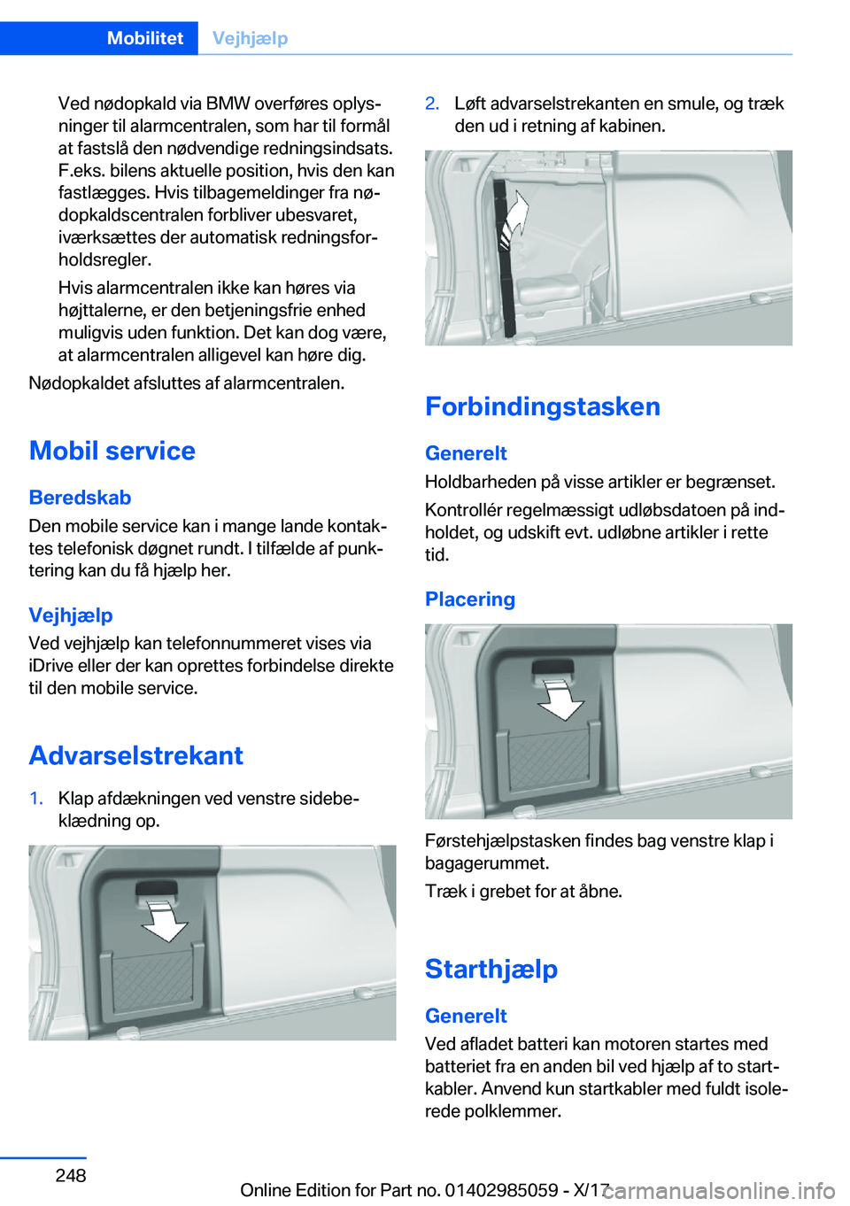 BMW X6 M 2018  InstruktionsbØger (in Danish) �V�e�d� �n�