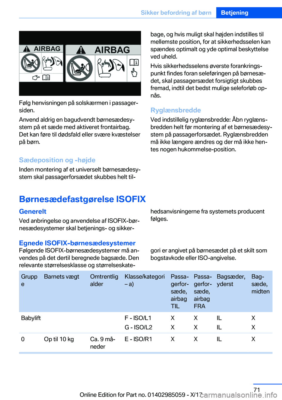 BMW X6 M 2018  InstruktionsbØger (in Danish) �F�