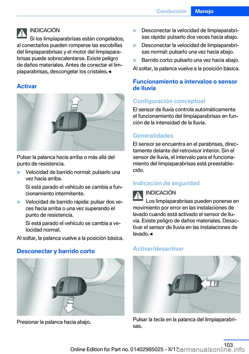 BMW X6 M 2018  Manuales de Empleo (in Spanish) �I�N�D�I�C�A�C�I�
