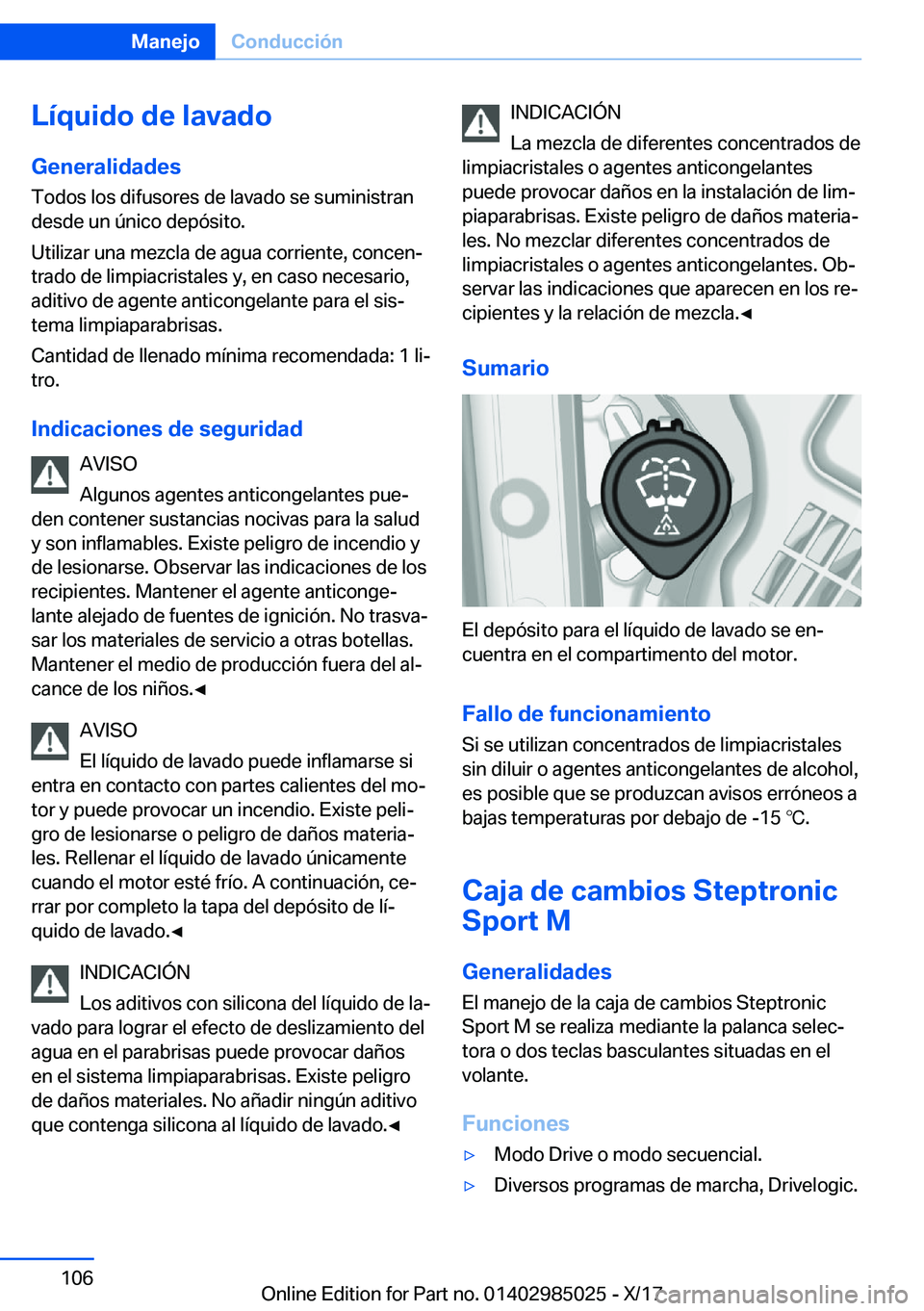 BMW X6 M 2018  Manuales de Empleo (in Spanish) �L�