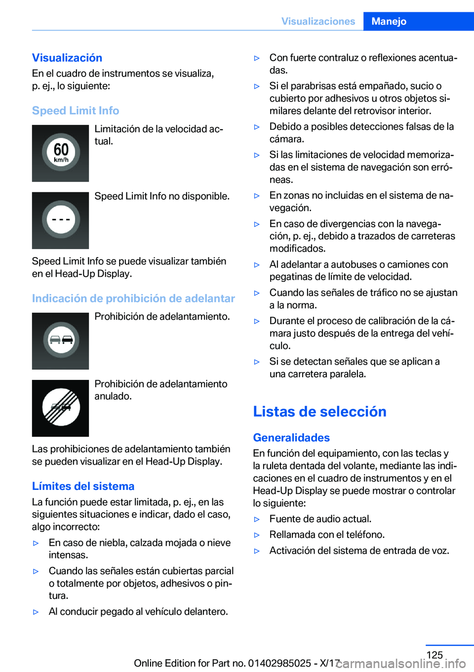 BMW X6 M 2018  Manuales de Empleo (in Spanish) �V�i�s�u�a�l�i�z�a�c�i�