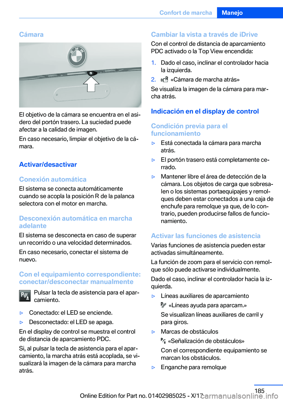 BMW X6 M 2018  Manuales de Empleo (in Spanish) �C�