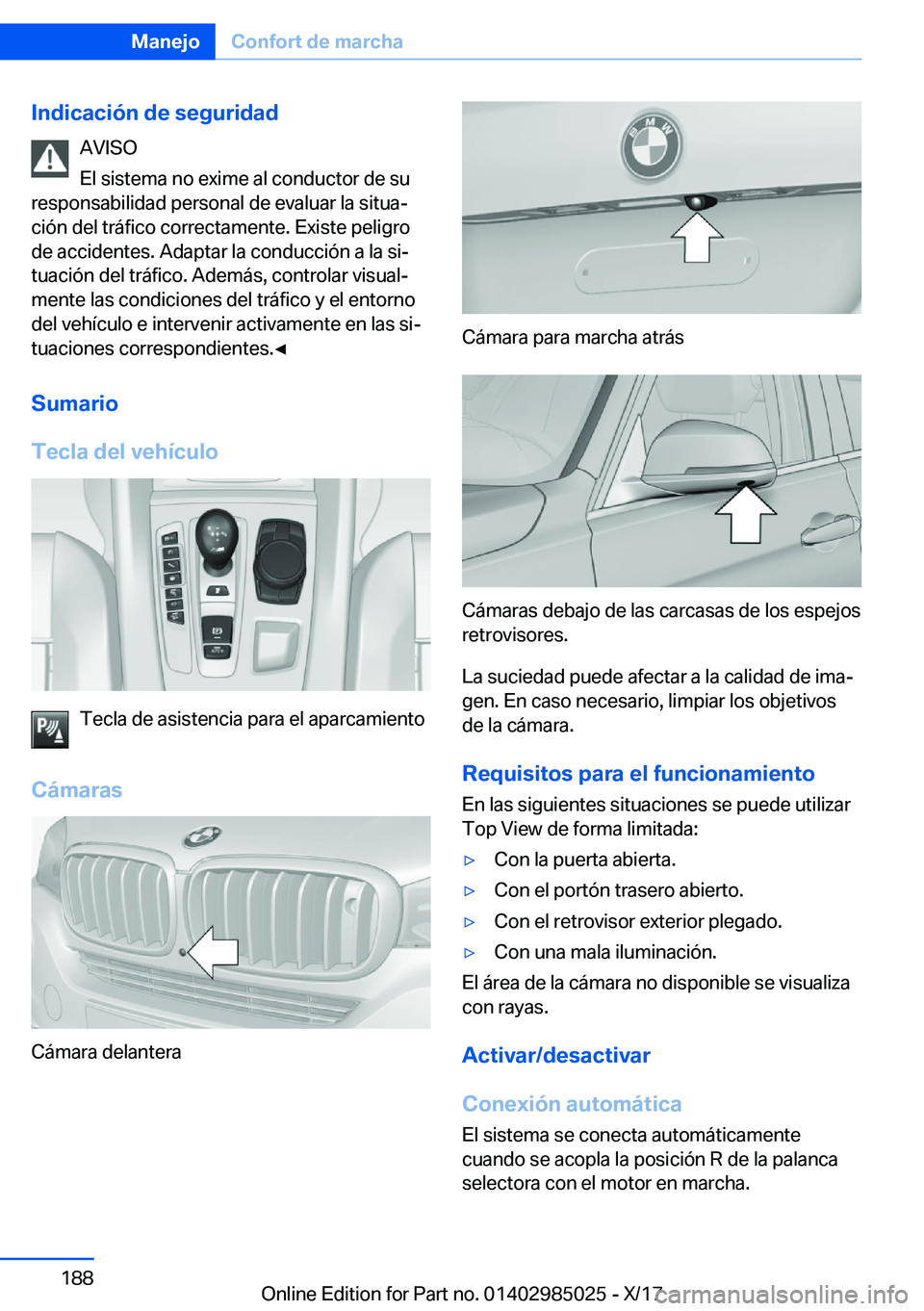 BMW X6 M 2018  Manuales de Empleo (in Spanish) �I�n�d�i�c�a�c�i�