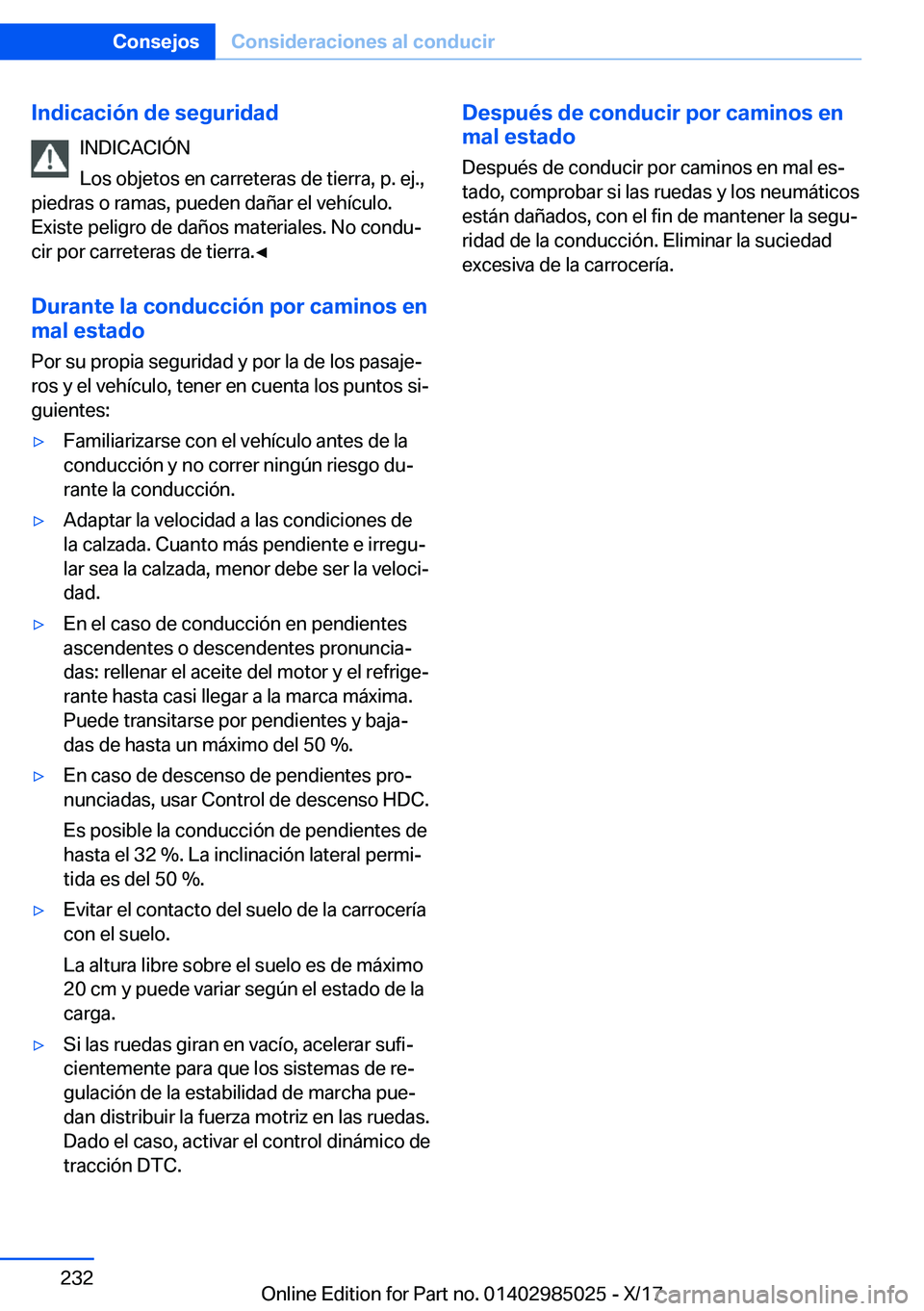 BMW X6 M 2018  Manuales de Empleo (in Spanish) �I�n�d�i�c�a�c�i�