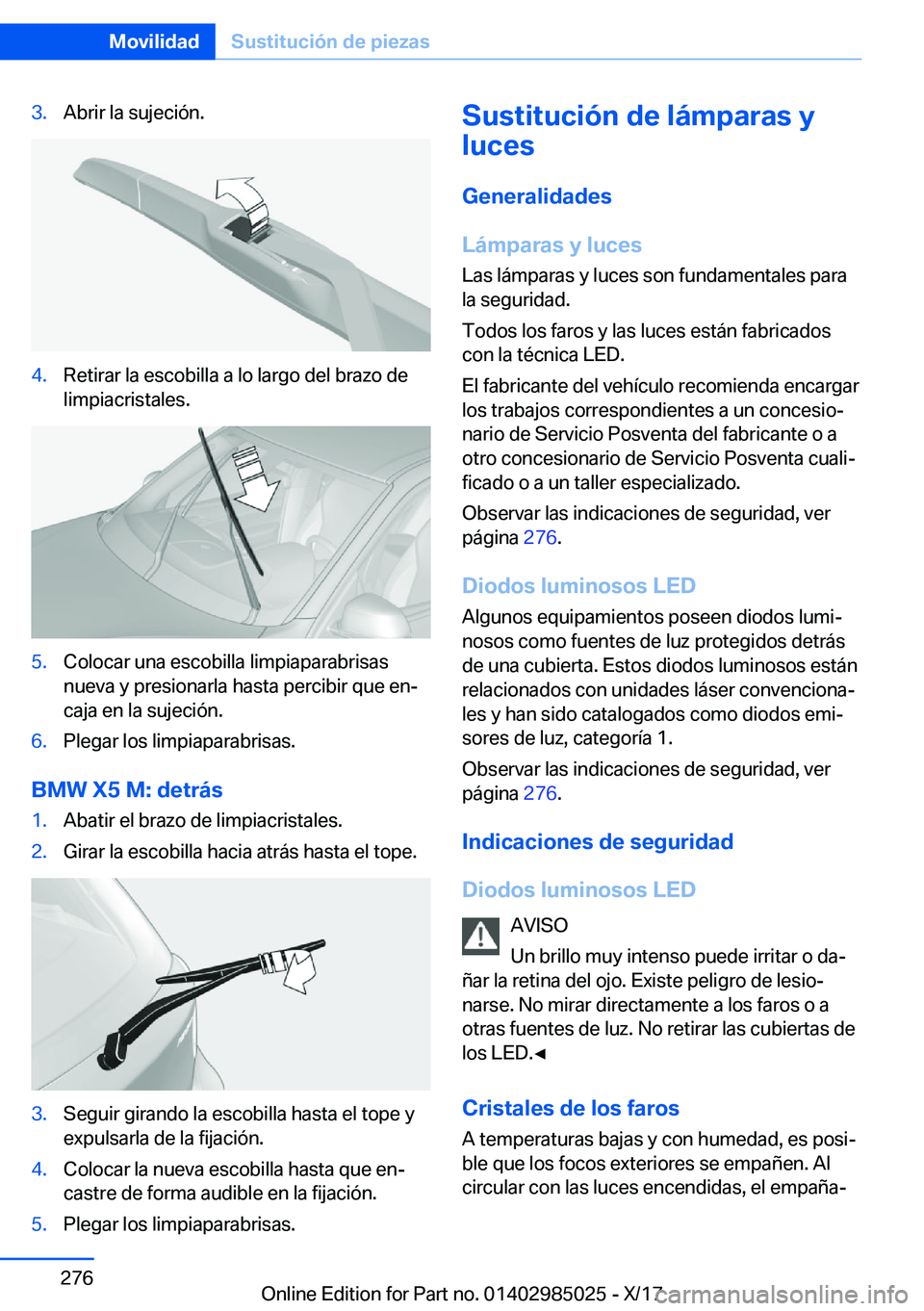 BMW X6 M 2018  Manuales de Empleo (in Spanish) �3�.�A�b�r�i�r� �l�a� �s�u�j�e�c�i�