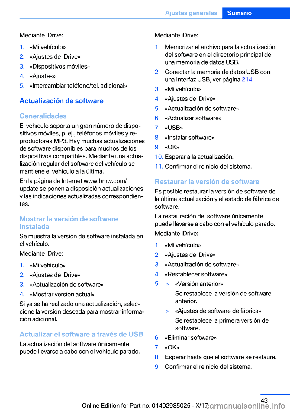 BMW X6 M 2018  Manuales de Empleo (in Spanish) �M�e�d�i�a�n�t�e� �i�D�r�i�v�e�:�1�.�«�M�i� �v�e�h�
