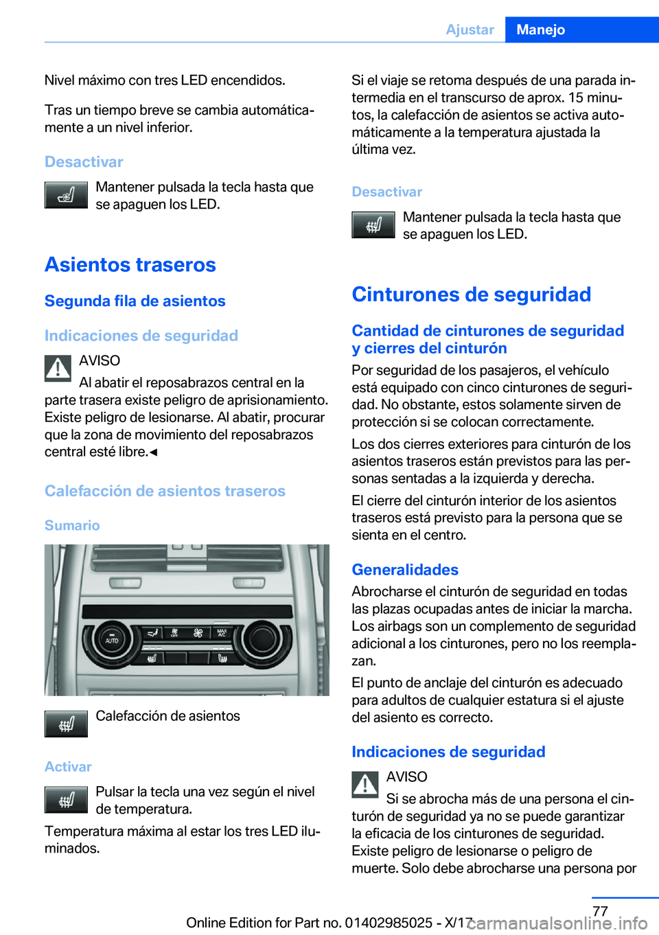 BMW X6 M 2018  Manuales de Empleo (in Spanish) �N�i�v�e�l� �m�