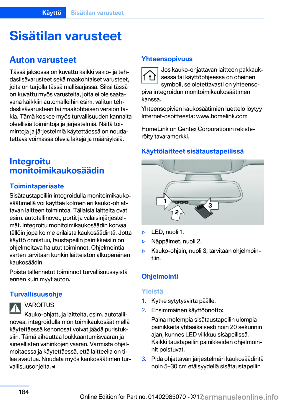 BMW X6 M 2018  Omistajan Käsikirja (in Finnish) �S�i�s�