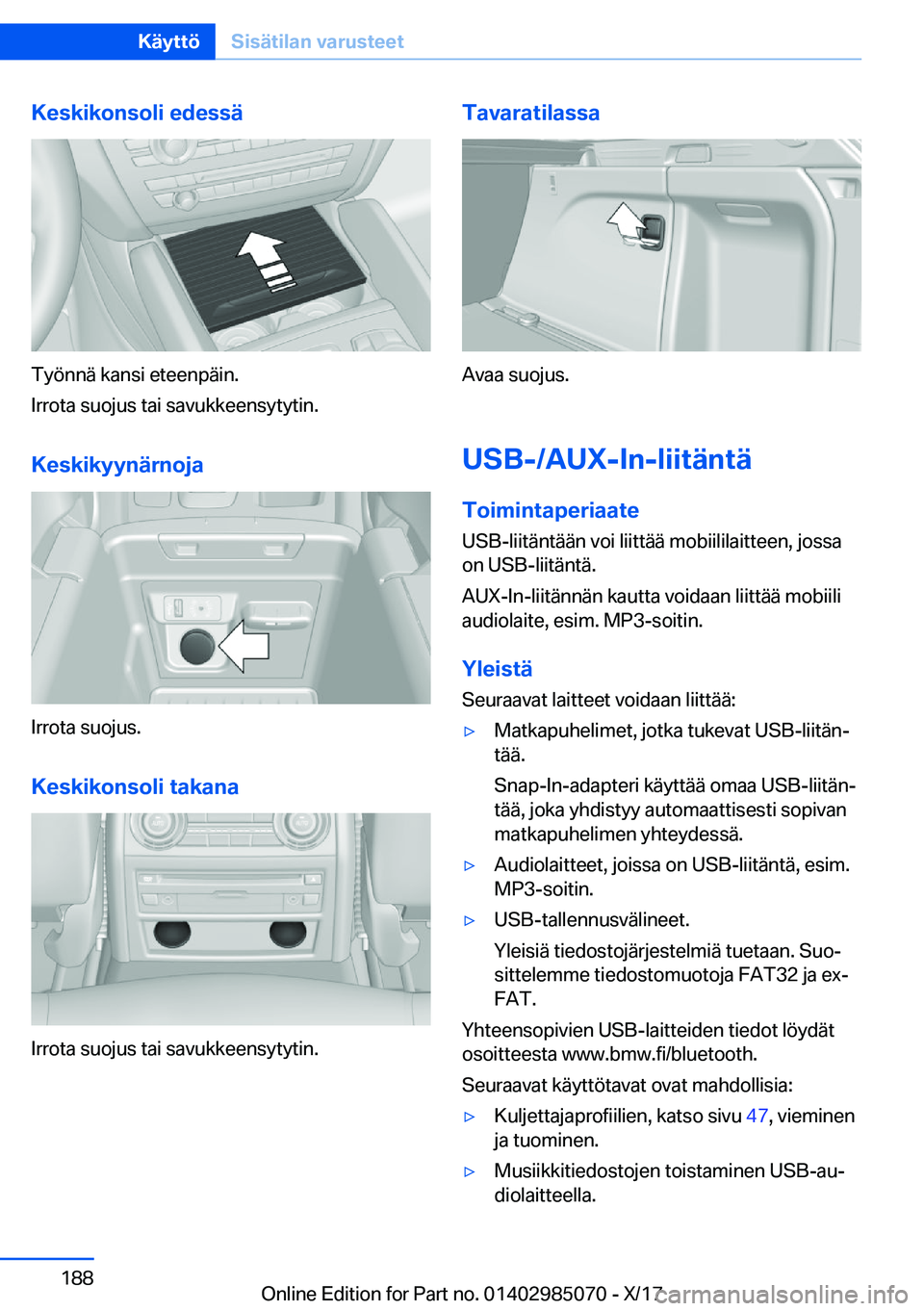 BMW X6 M 2018  Omistajan Käsikirja (in Finnish) �K�e�s�k�i�k�o�n�s�o�l�i��e�d�e�s�s�