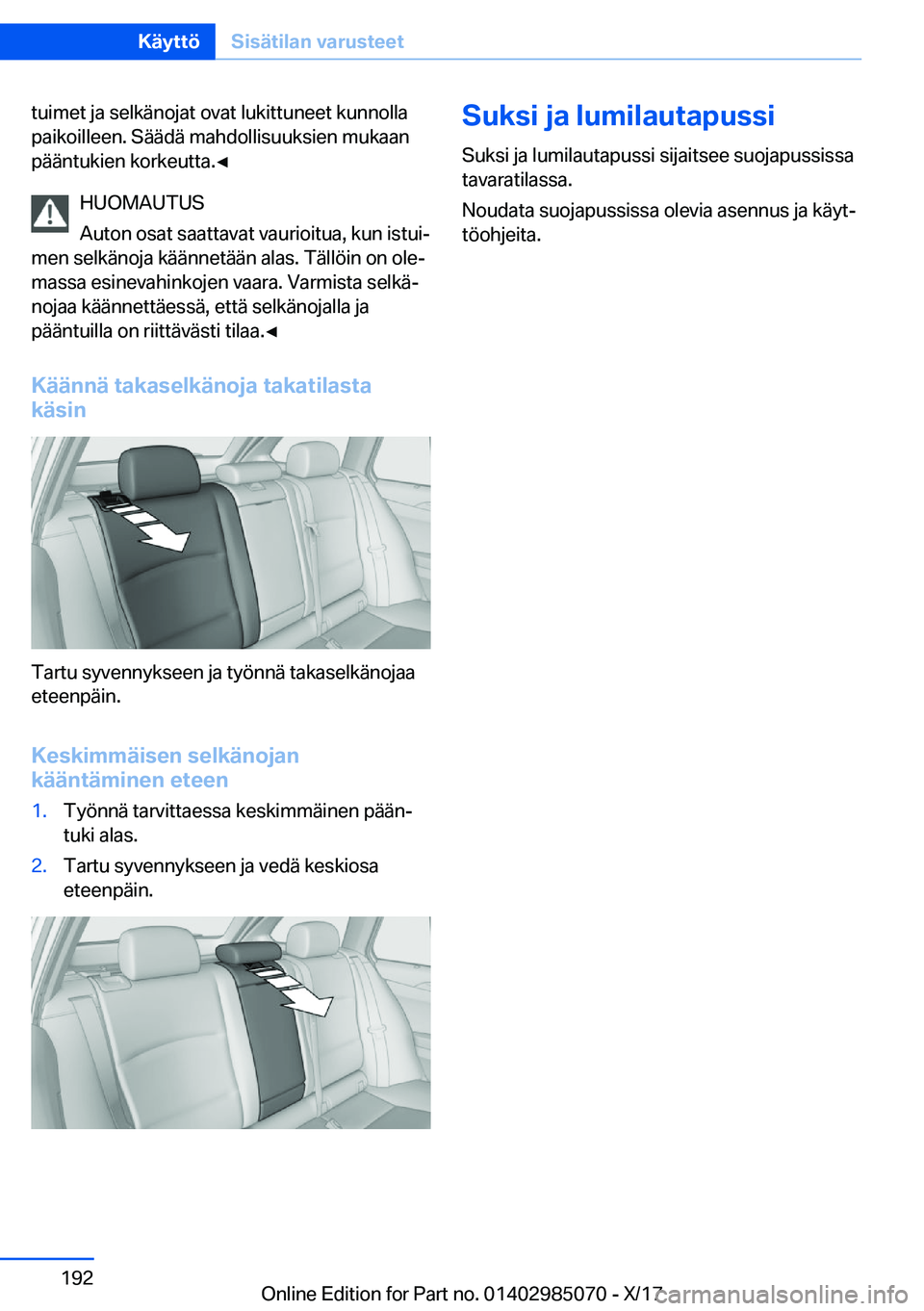 BMW X6 M 2018  Omistajan Käsikirja (in Finnish) �t�u�i�m�e�t� �j�a� �s�e�l�k�