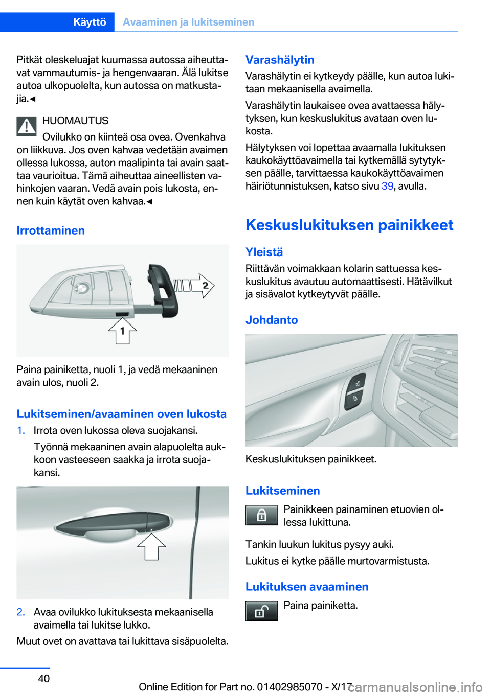BMW X6 M 2018  Omistajan Käsikirja (in Finnish) �P�i�t�k�
