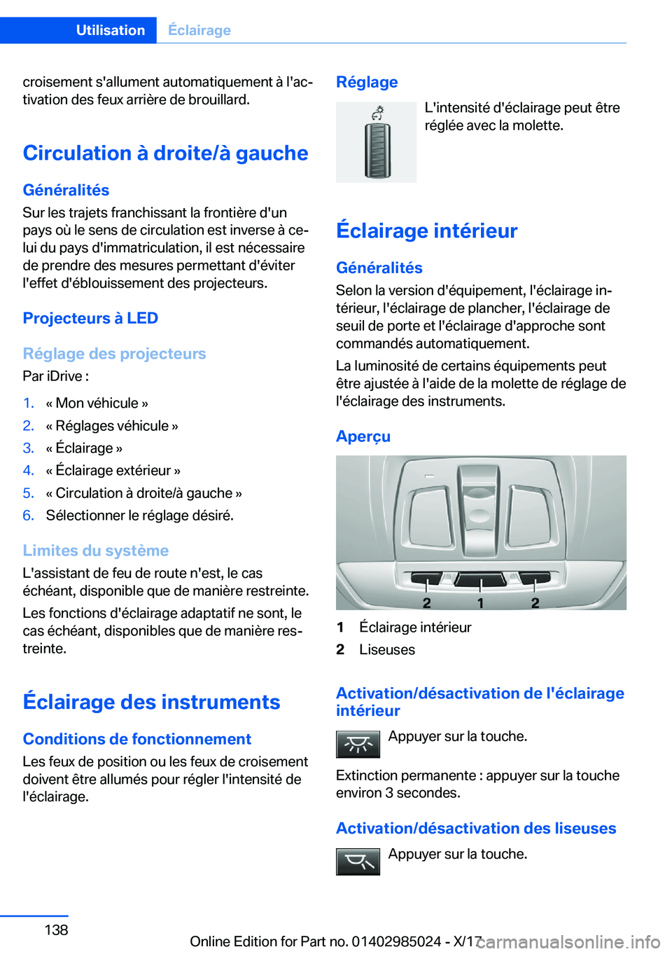 BMW X6 M 2018  Notices Demploi (in French) �c�r�o�i�s�e�m�e�n�t� �s�'�a�l�l�u�m�e�n�t� �a�u�t�o�m�a�t�i�q�u�e�m�e�n�t� �