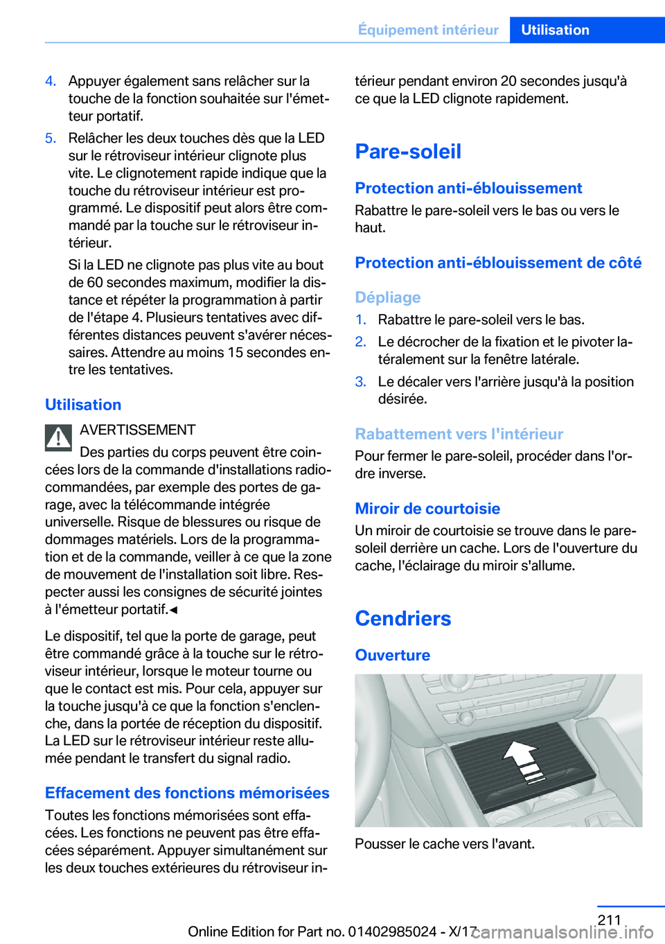 BMW X6 M 2018  Notices Demploi (in French) �4�.�A�p�p�u�y�e�r� �é�g�a�l�e�m�e�n�t� �s�a�n�s� �r�e�l�