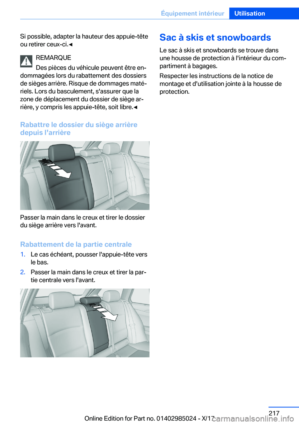 BMW X6 M 2018  Notices Demploi (in French) �S�i� �p�o�s�s�i�b�l�e�,� �a�d�a�p�t�e�r� �l�a� �h�a�u�t�e�u�r� �d�e�s� �a�p�p�u�i�e�-�t�ê�t�e�o�u� �r�e�t�i�r�e�r� �c�e�u�x�-�c�i�.'