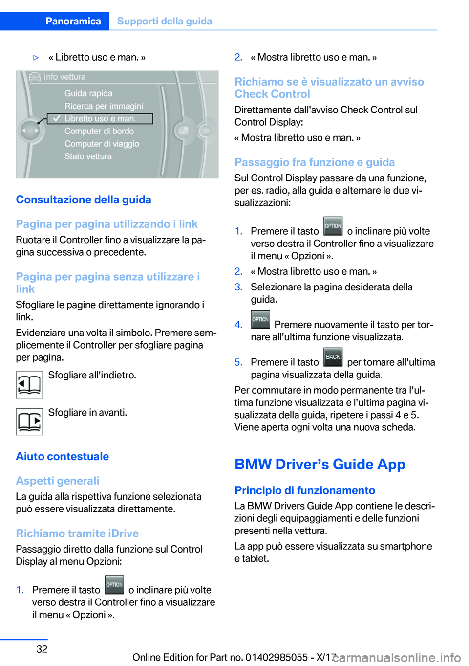 BMW X6 M 2018  Libretti Di Uso E manutenzione (in Italian) 'y�k� �L�i�b�r�e�t�t�o� �u�s�o� �e� �m�a�n�.� �{
�C�o�n�s�u�l�t�a�z�i�o�n�e��d�e�l�l�a��g�u�i�d�a
�P�a�g�i�n�a��p�e�r��p�a�g�i�n�a��u�t�i�l�i�z�z�a�n�d�o��i��l�i�n�k
�R�u�o�t�a�r�e� �i�l� �