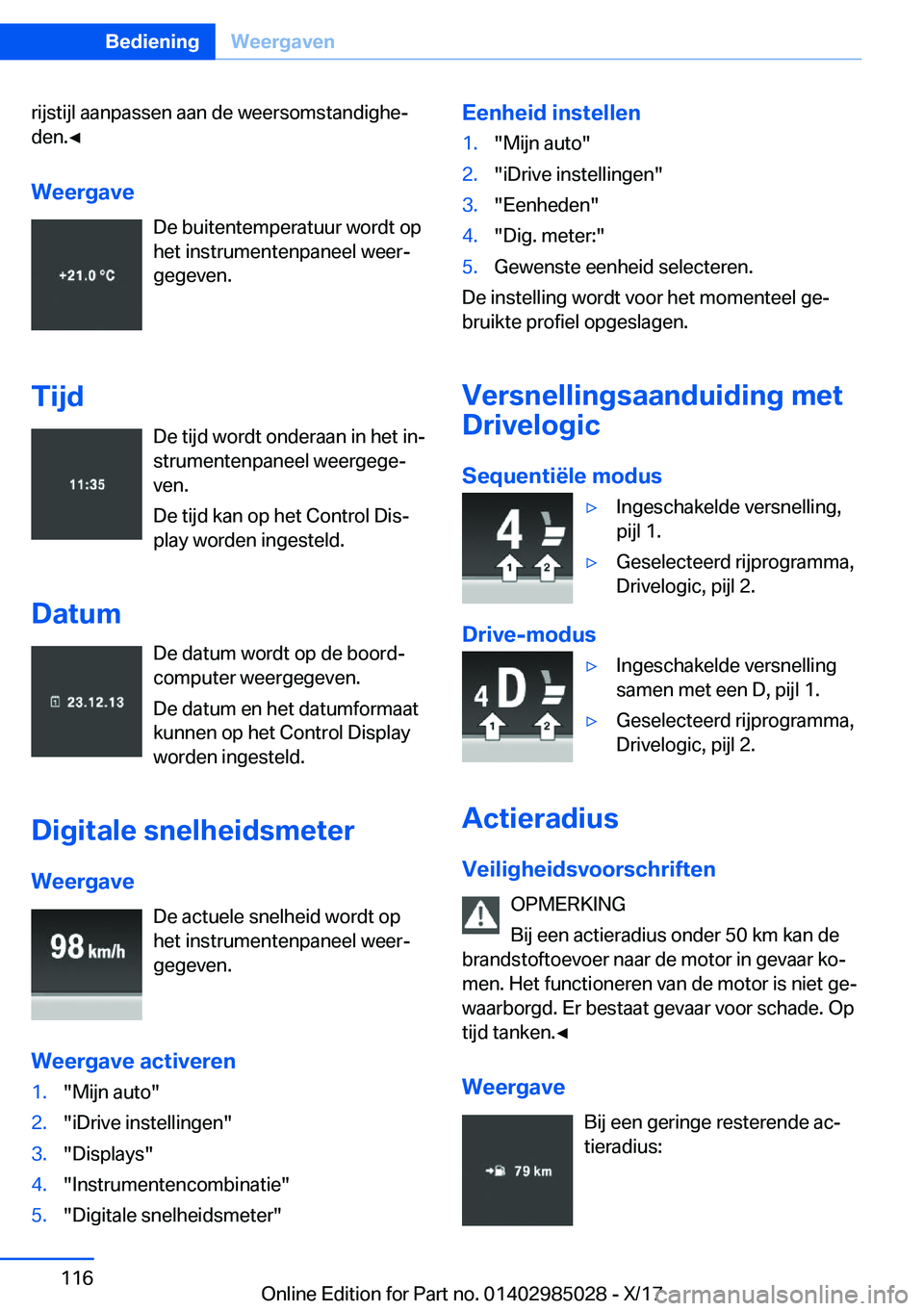 BMW X6 M 2018  Instructieboekjes (in Dutch) �r�i�j�s�t�i�j�l� �a�a�n�p�a�s�s�e�n� �a�a�n� �d�e� �w�e�e�r�s�o�m�s�t�a�n�d�i�g�h�ej�d�e�n�.'