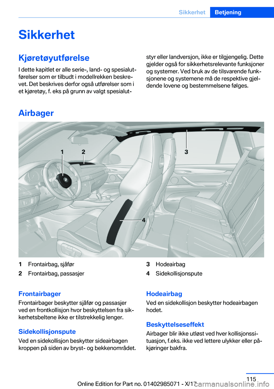 BMW X6 M 2018  InstruksjonsbØker (in Norwegian) �S�i�k�k�e�r�h�e�t�K�j�