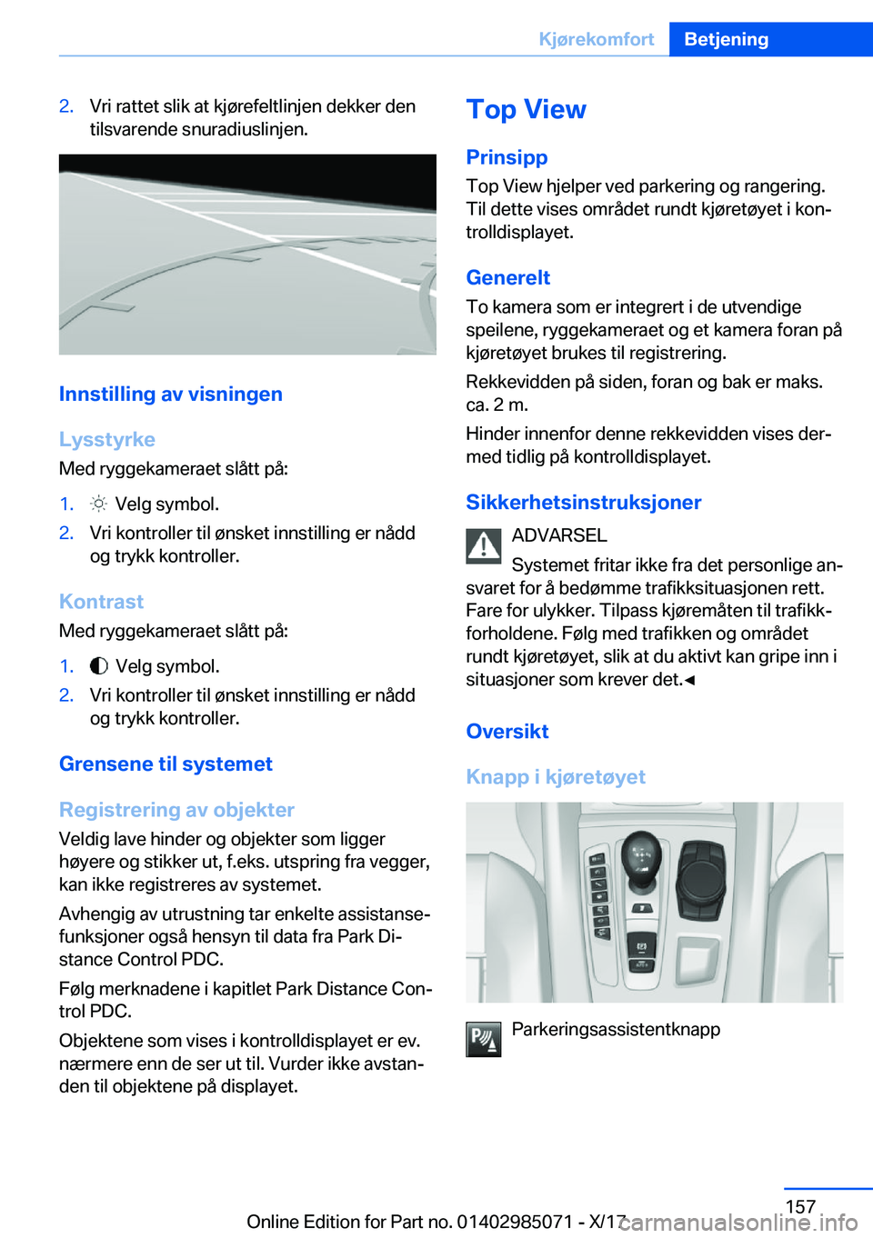 BMW X6 M 2018  InstruksjonsbØker (in Norwegian) �2�.�V�r�i� �r�a�t�t�e�t� �s�l�i�k� �a�t� �k�j�