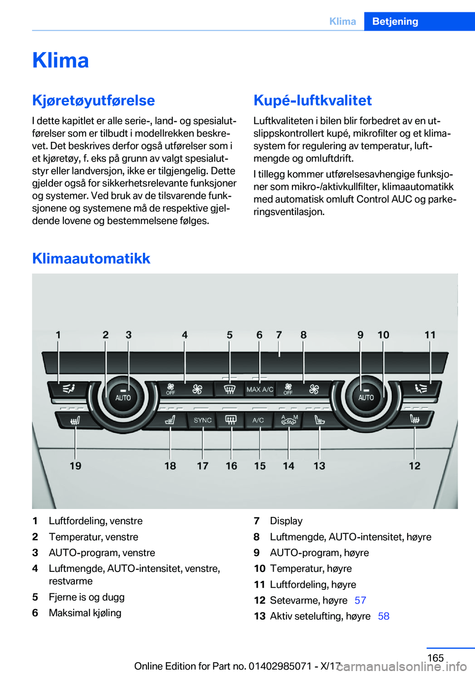 BMW X6 M 2018  InstruksjonsbØker (in Norwegian) �K�l�i�m�a�K�j�