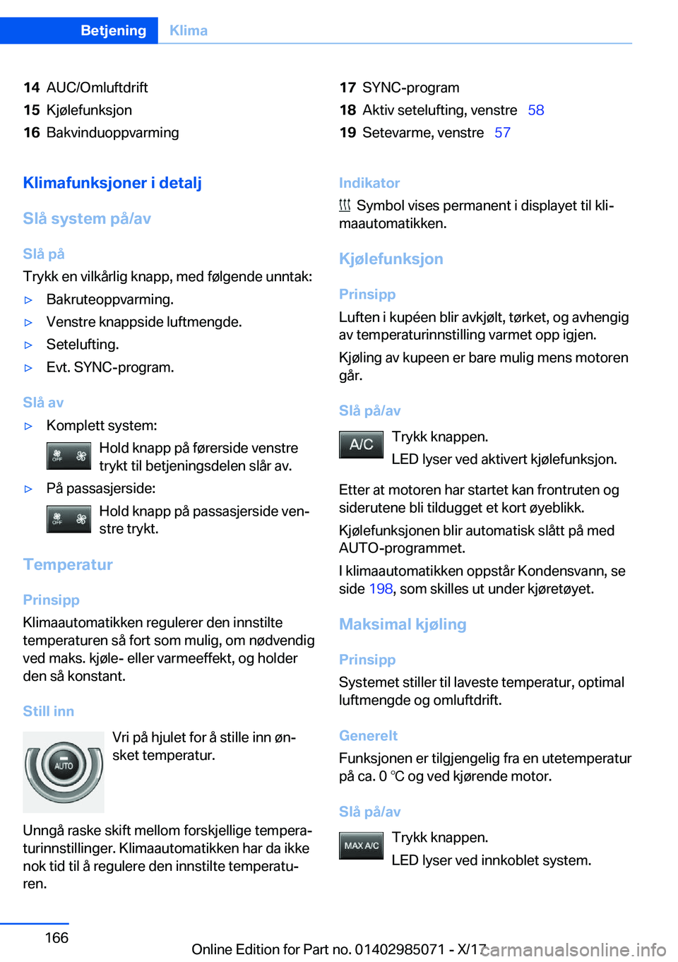 BMW X6 M 2018  InstruksjonsbØker (in Norwegian) �1�4�A�U�C�/�O�m�l�u�f�t�d�r�i�f�t�1�5�K�j�