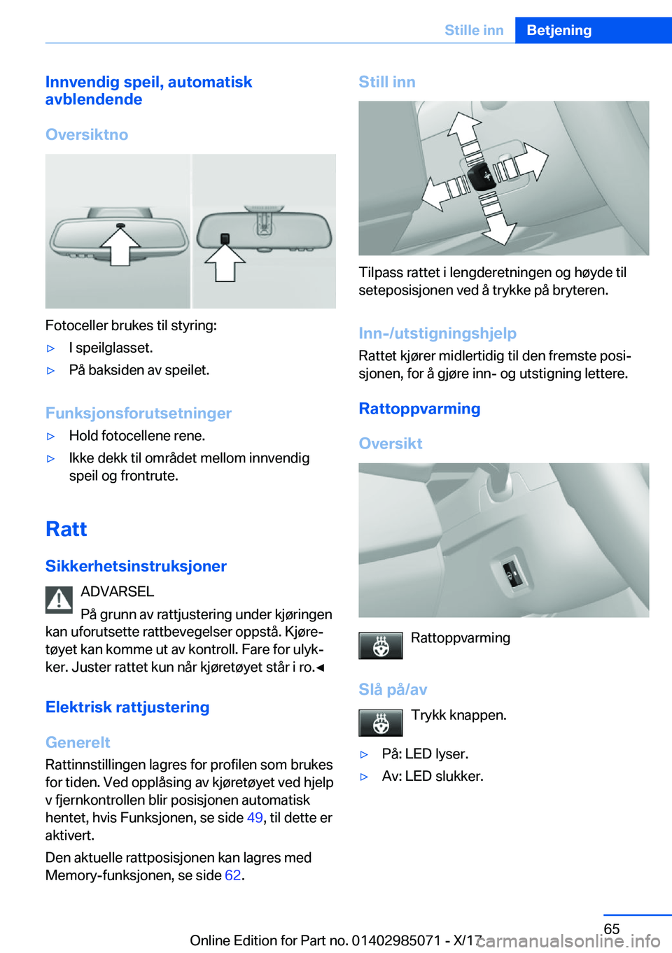 BMW X6 M 2018  InstruksjonsbØker (in Norwegian) �I�n�n�v�e�n�d�i�g��s�p�e�i�l�,��a�u�t�o�m�a�t�i�s�k
�a�v�b�l�e�n�d�e�n�d�e
�O�v�e�r�s�i�k�t�n�o
�F�o�t�o�c�e�l�l�e�r� �b�r�u�k�e�s� �t�i�l� �s�t�y�r�i�n�g�:
'y�I� �s�p�e�i�l�g�l�a�s�s�e�t�.'