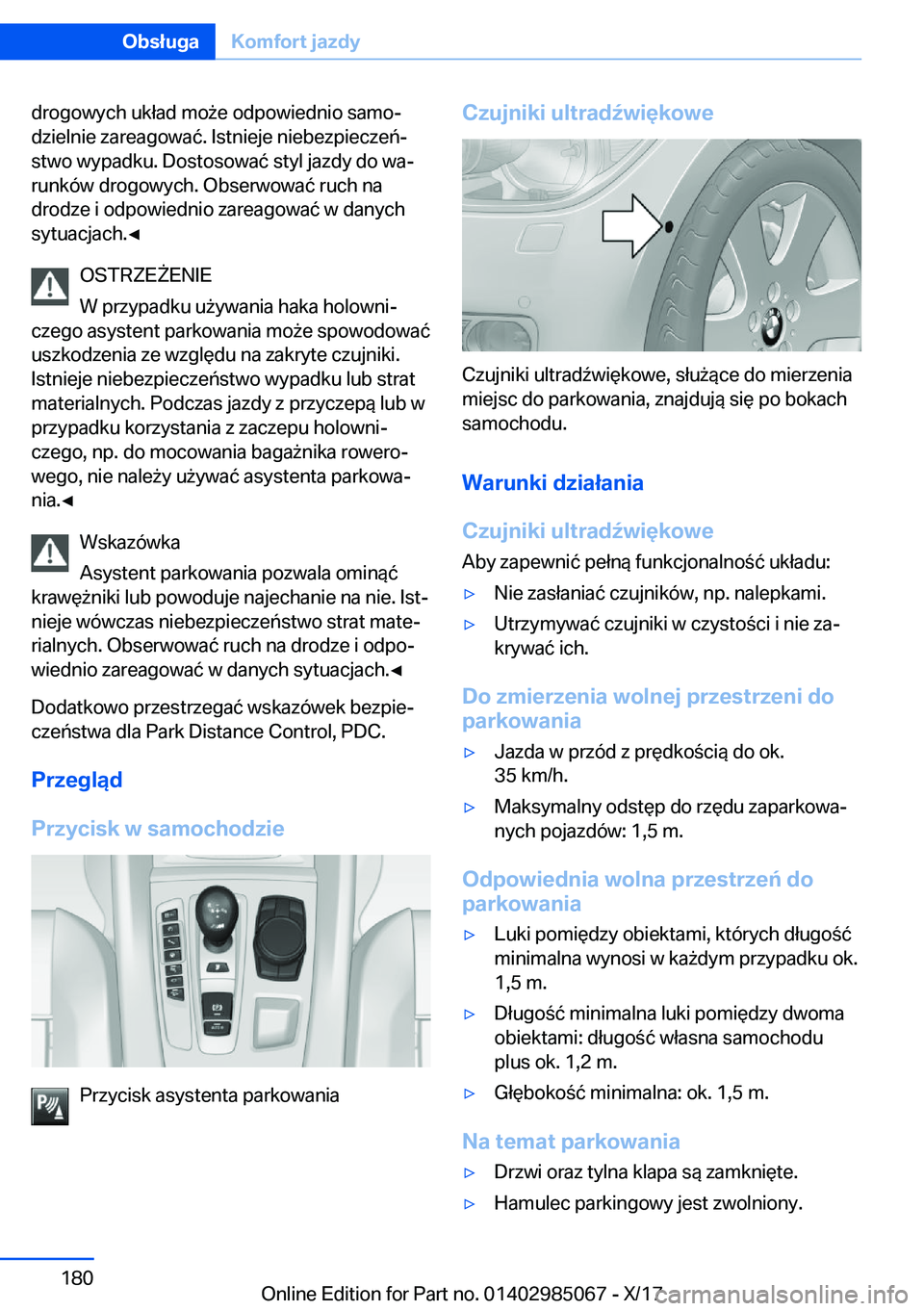 BMW X6 M 2018  Instrukcja obsługi (in Polish) �d�r�o�g�o�w�y�c�h� �u�k�ł�a�d� �m�o 9�e� �o�d�p�o�w�i�e�d�n�i�o� �s�a�m�oj�d�z�i�e�l�n�i�e� �z�a�r�e�a�g�o�w�a�