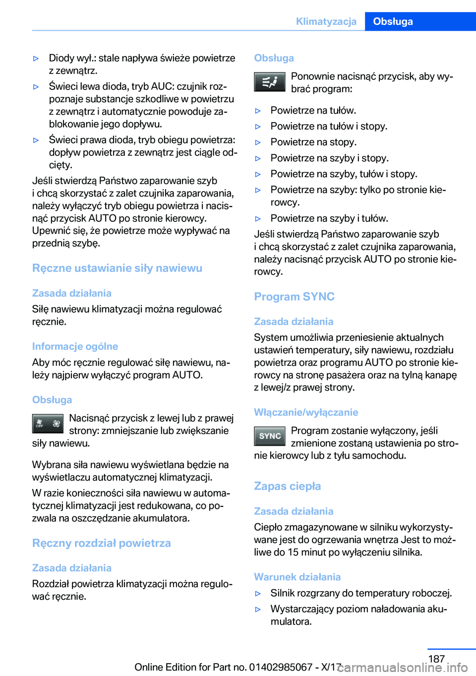 BMW X6 M 2018  Instrukcja obsługi (in Polish) 'y�D�i�o�d�y� �w�y�ł�.�:� �s�t�a�l�e� �n�a�p�ł�y�w�a�  �w�i�e 9�e� �p�o�w�i�e�t�r�z�e�z� �z�e�w�n�