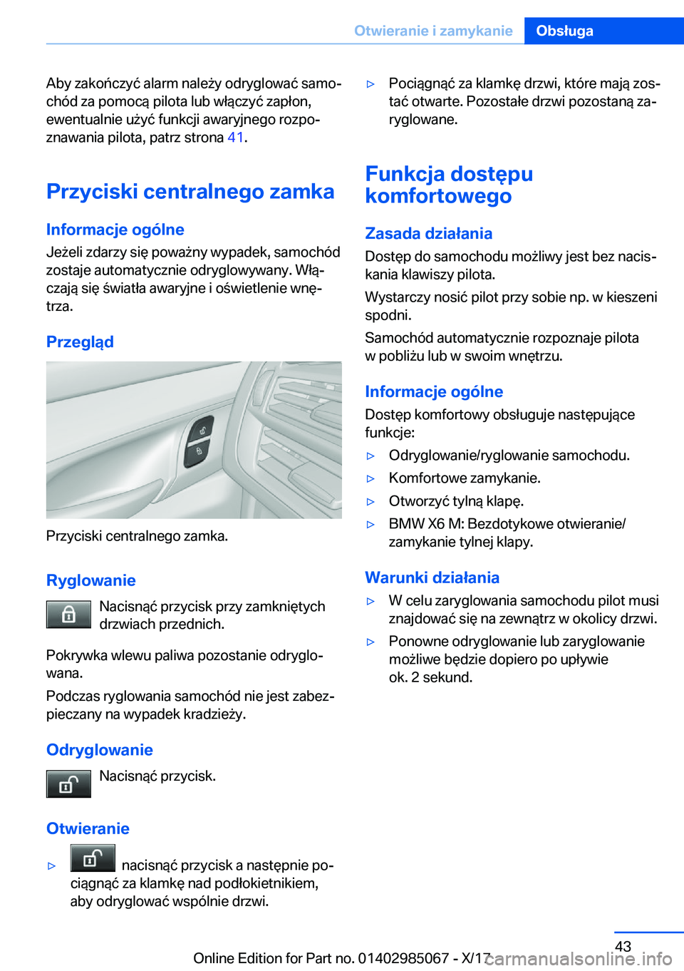 BMW X6 M 2018  Instrukcja obsługi (in Polish) �A�b�y� �z�a�k�o�
