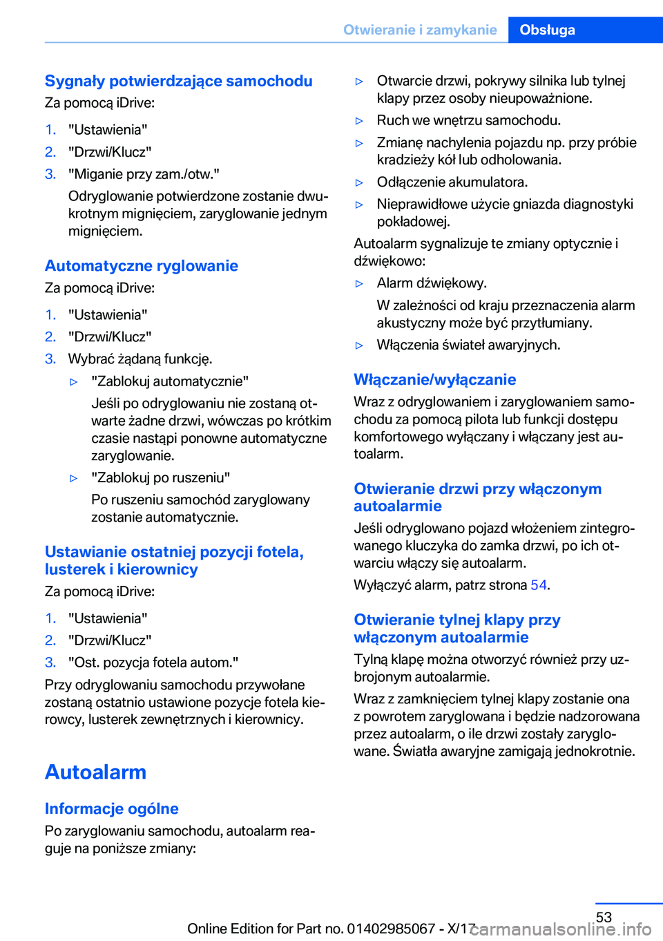 BMW X6 M 2018  Instrukcja obsługi (in Polish) �S�y�g�n�a�ł�y��p�o�t�w�i�e�r�d�z�a�j�