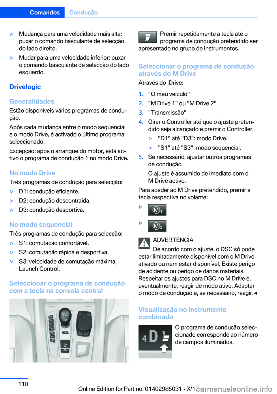 BMW X6 M 2018  Manual do condutor (in Portuguese) 'y�M�u�d�a�n�