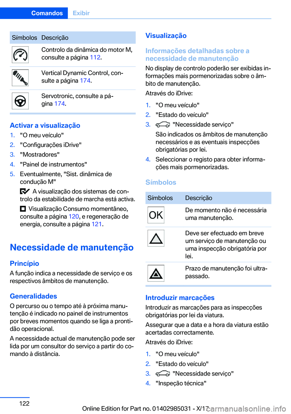 BMW X6 M 2018  Manual do condutor (in Portuguese) �S�