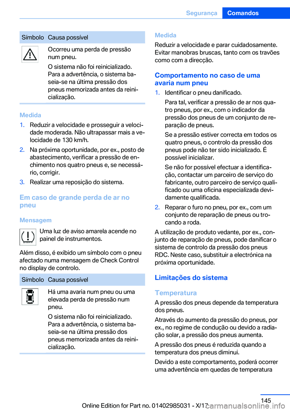 BMW X6 M 2018  Manual do condutor (in Portuguese) �S�