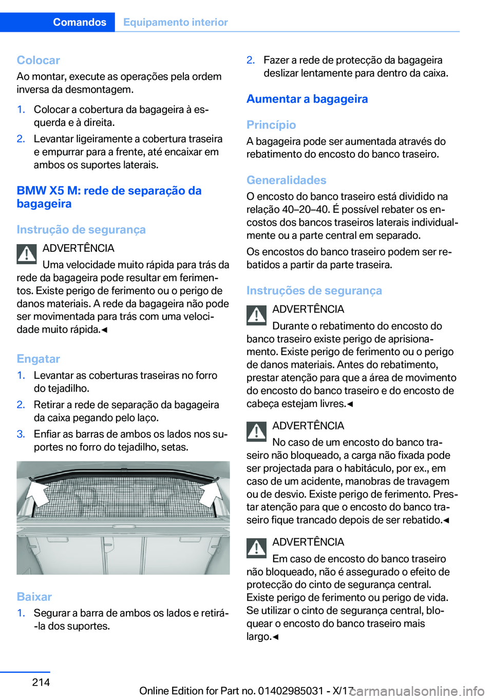 BMW X6 M 2018  Manual do condutor (in Portuguese) �C�o�l�o�c�a�r�A�o� �m�o�n�t�a�r�,� �e�x�e�c�u�t�e� �a�s� �o�p�e�r�a�