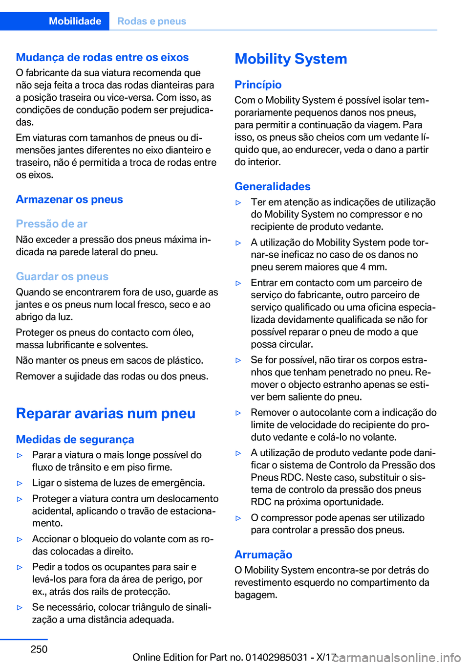 BMW X6 M 2018  Manual do condutor (in Portuguese) �M�u�d�a�n�
