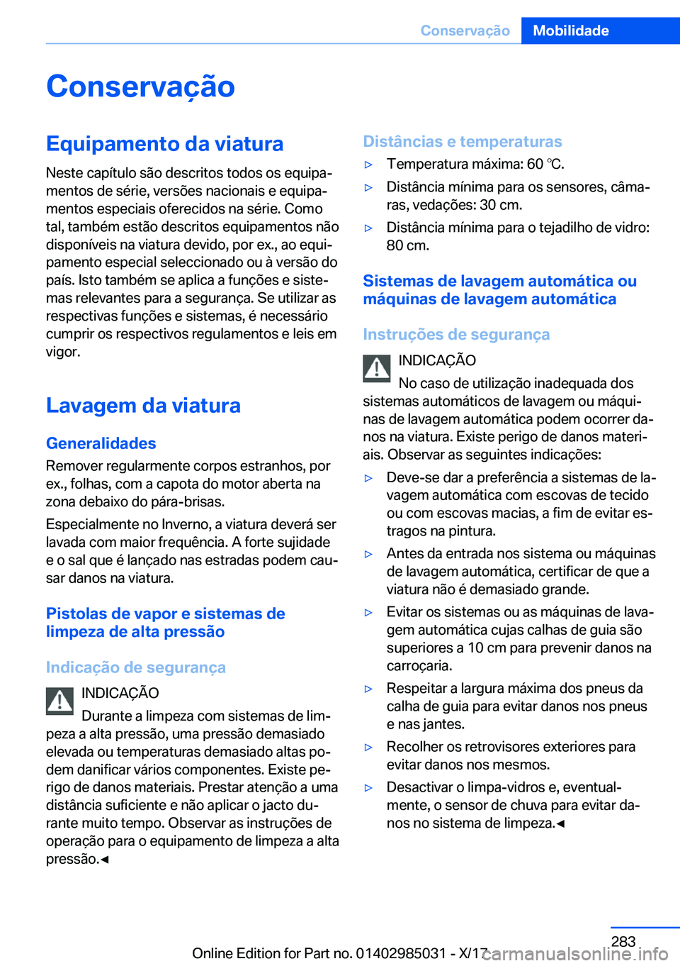BMW X6 M 2018  Manual do condutor (in Portuguese) �C�o�n�s�e�r�v�a�