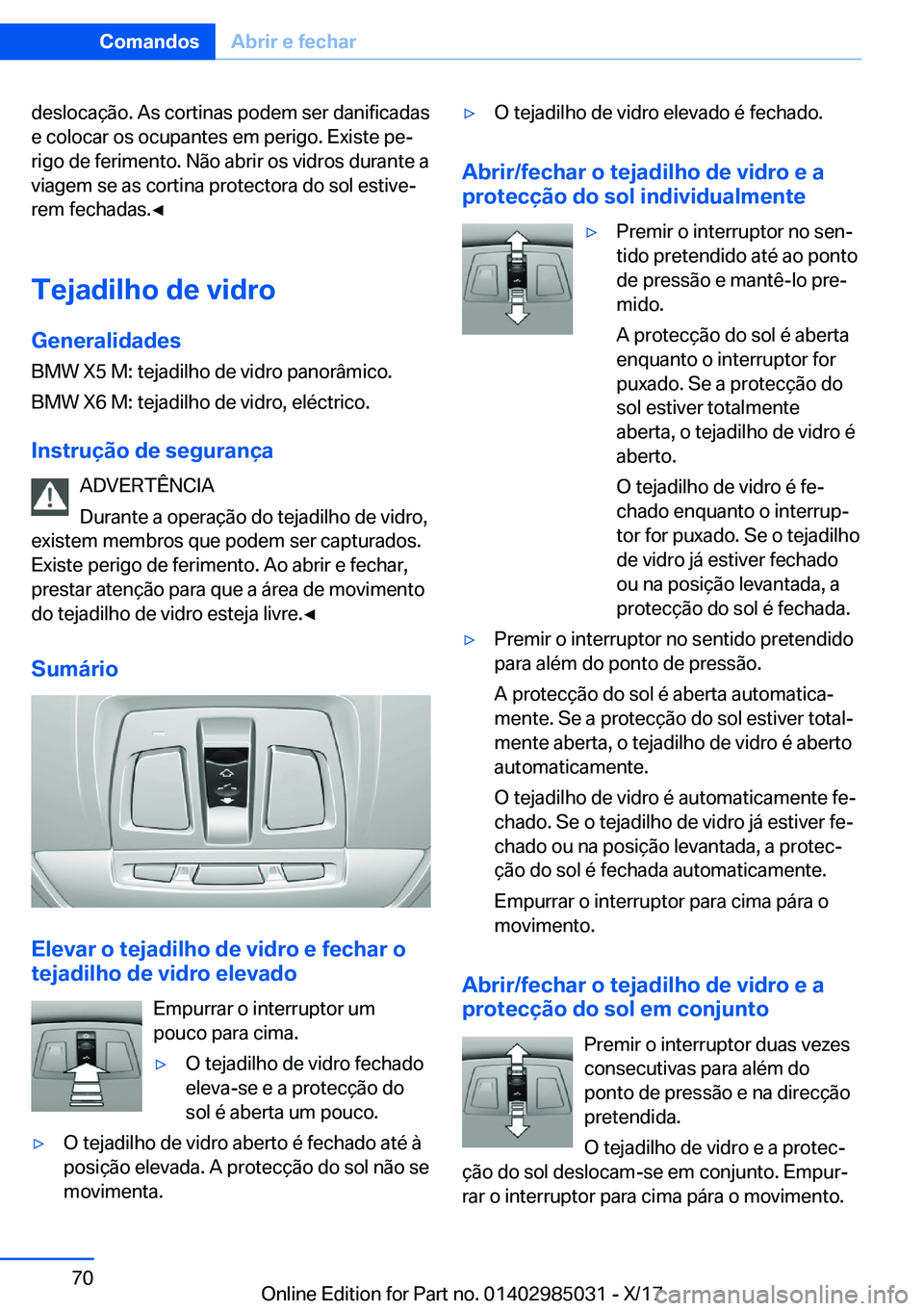 BMW X6 M 2018  Manual do condutor (in Portuguese) �d�e�s�l�o�c�a�