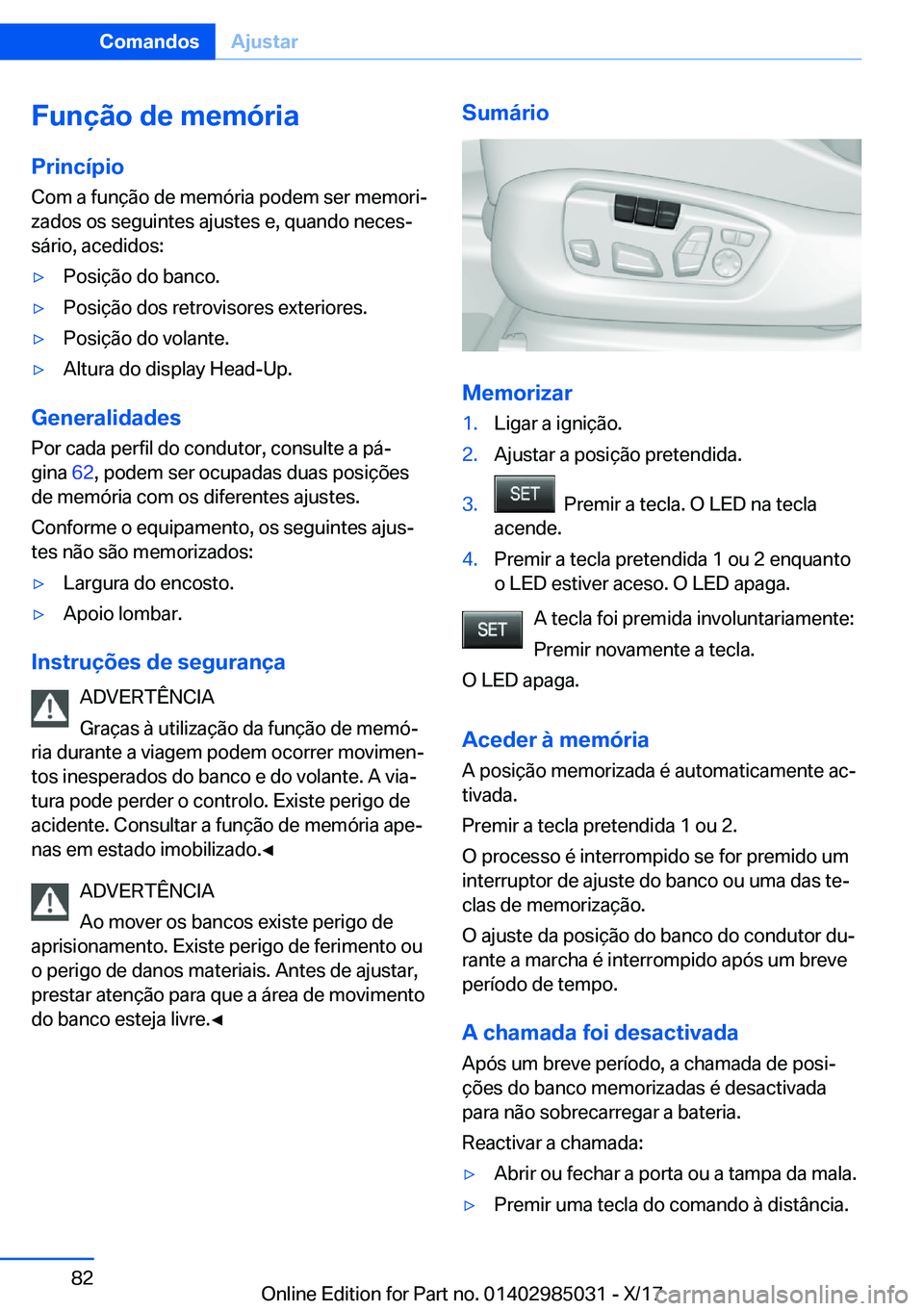 BMW X6 M 2018  Manual do condutor (in Portuguese) �F�u�n�
