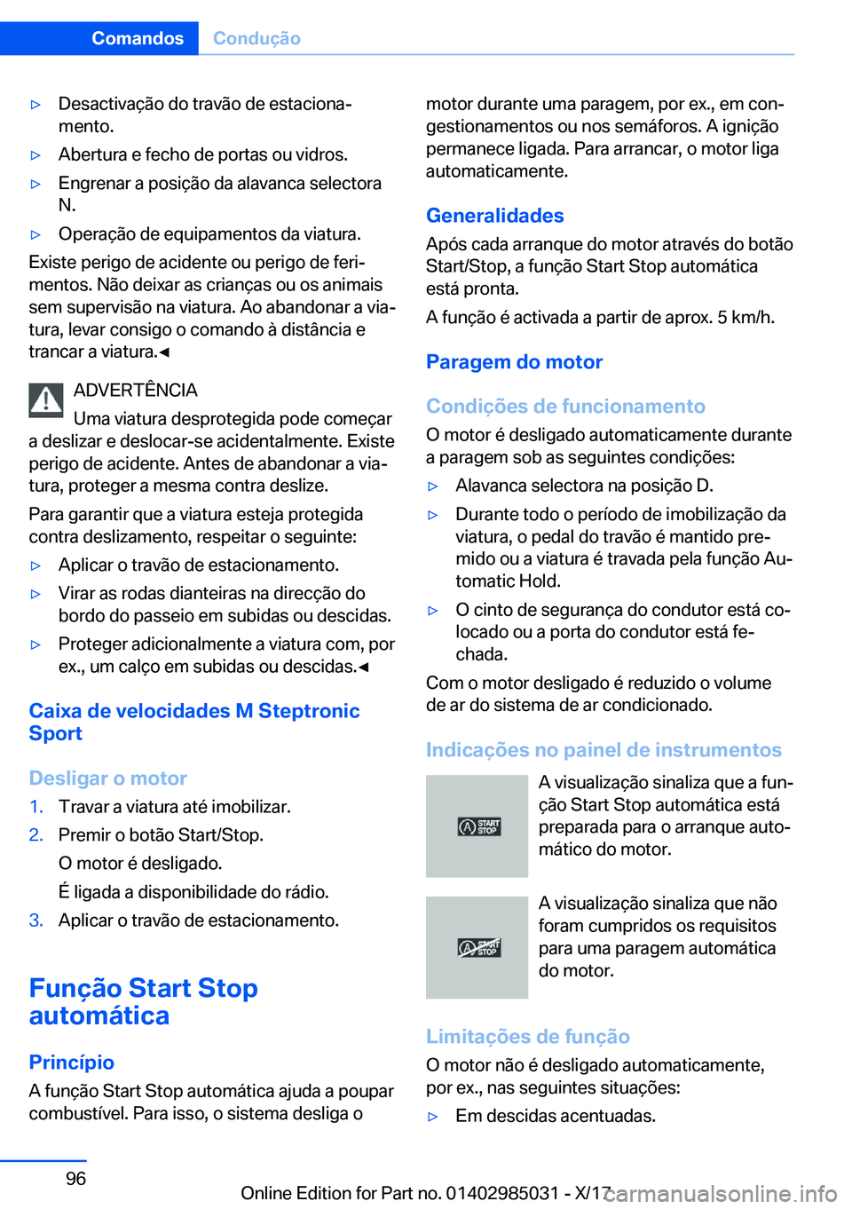 BMW X6 M 2018  Manual do condutor (in Portuguese) 'y�D�e�s�a�c�t�i�v�a�