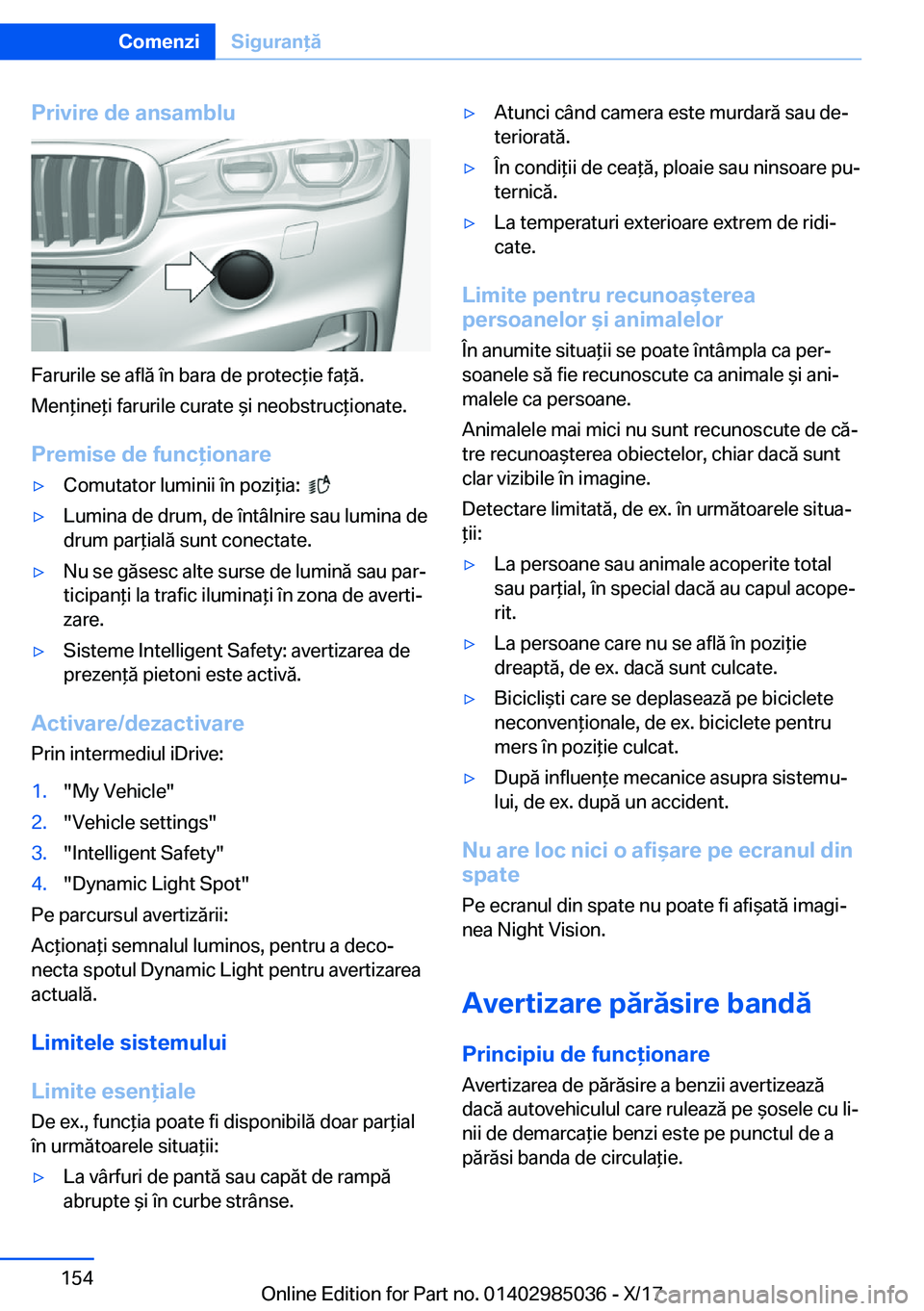 BMW X6 M 2018  Ghiduri De Utilizare (in Romanian) �P�r�i�v�i�r�e��d�e��a�n�s�a�m�b�l�u
�F�a�r�u�r�i�l�e� �s�e� �a�f�l�