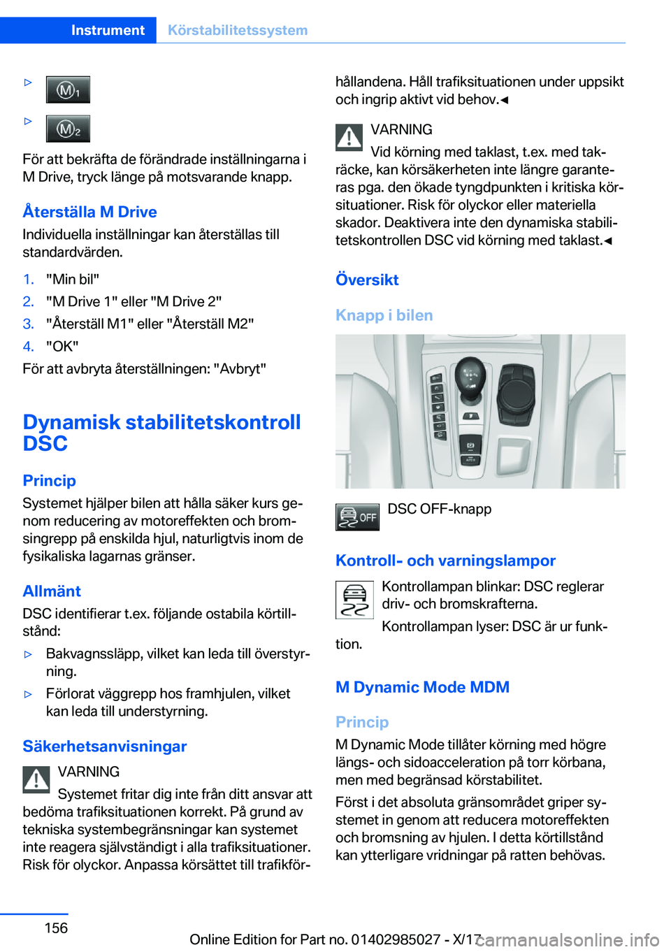 BMW X6 M 2018  InstruktionsbÖcker (in Swedish) 'y'y
�F�