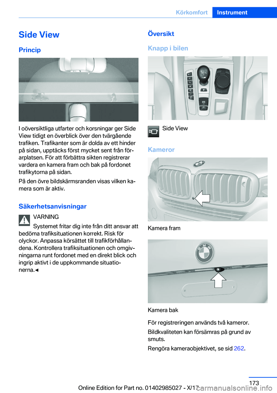 BMW X6 M 2018  InstruktionsbÖcker (in Swedish) �S�i�d�e��V�i�e�w�P�r�i�n�c�i�p
�I� �o�