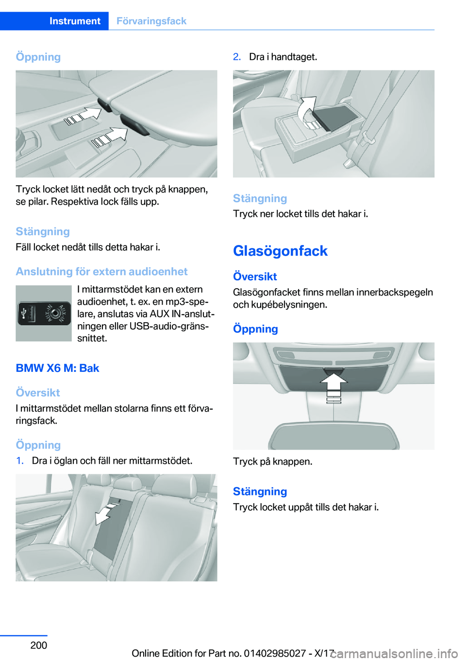 BMW X6 M 2018  InstruktionsbÖcker (in Swedish) �